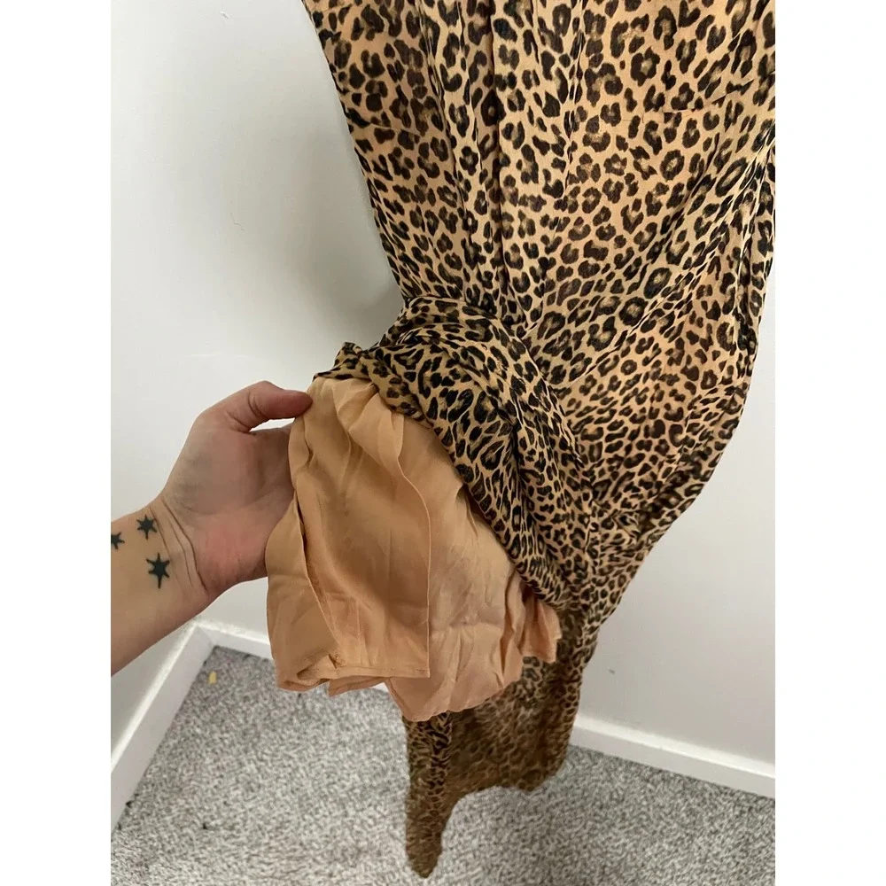 J.Crew Gathered Sheath Dress in Leopard Chiffon Size 6 Cocktail Fall Timeless